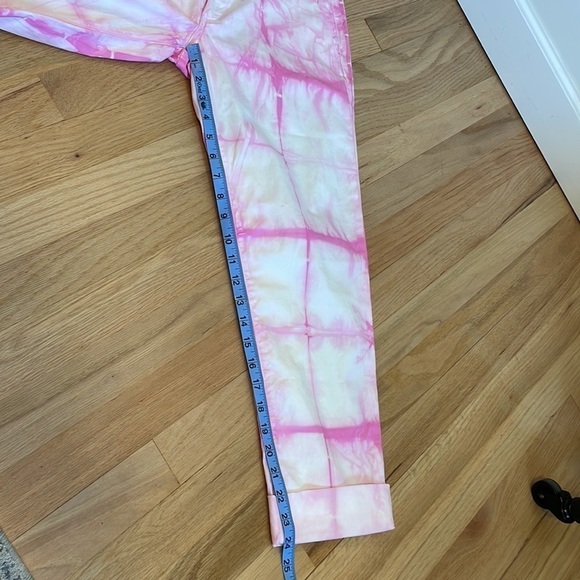 Sundry Tie Dye Roll Up Trouser Pants Pink White Cuffed 29 Chino Hippie Casual - Picture 12 of 14